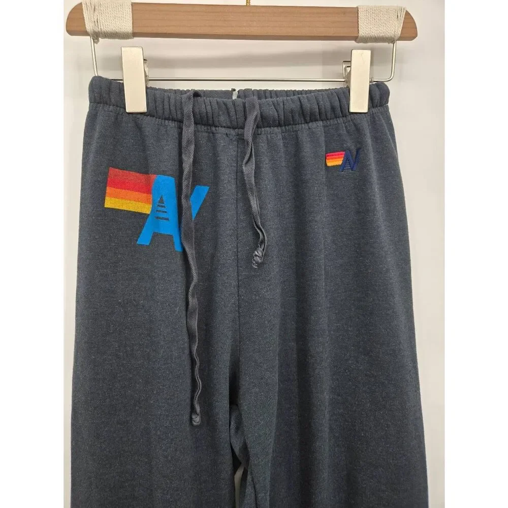 Aviator Nation Logo Sweatpants Charcoal Black Sz Small